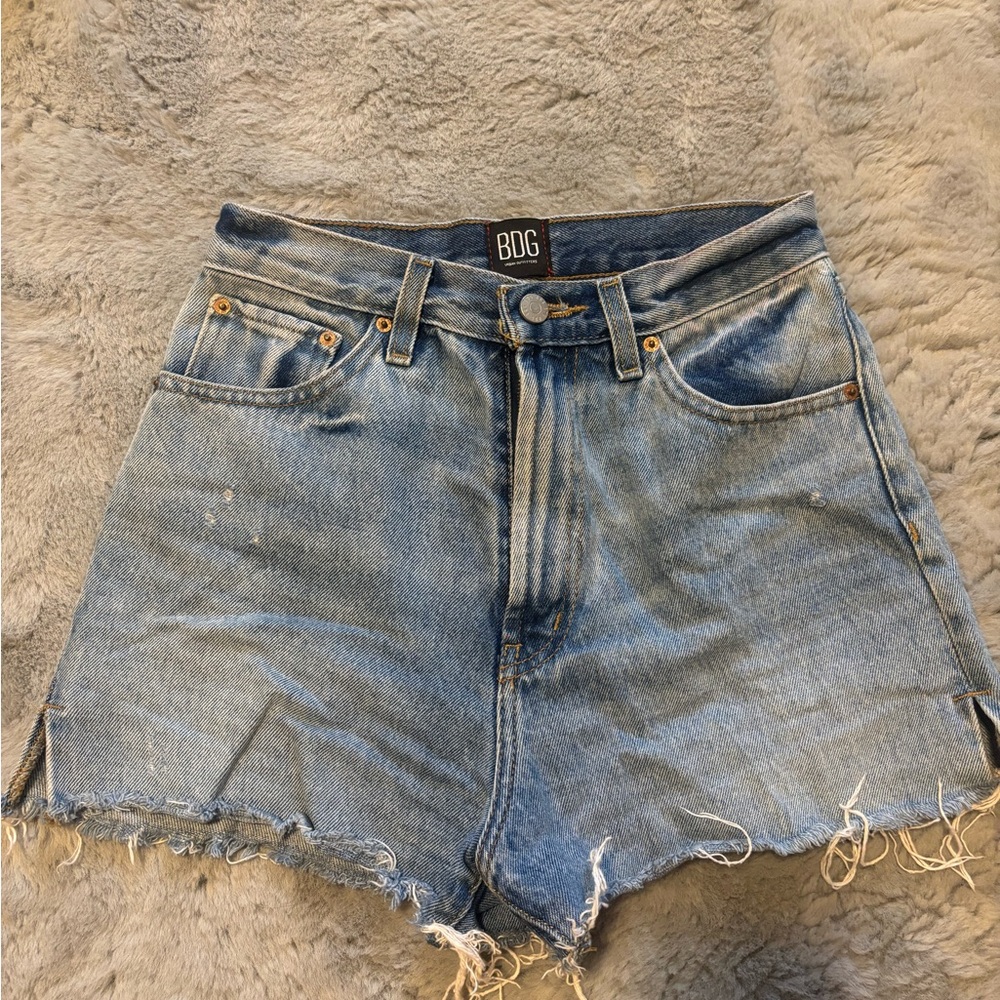 Urban Outfitters Blue Jean Shorts High-Waisted Cut-Off